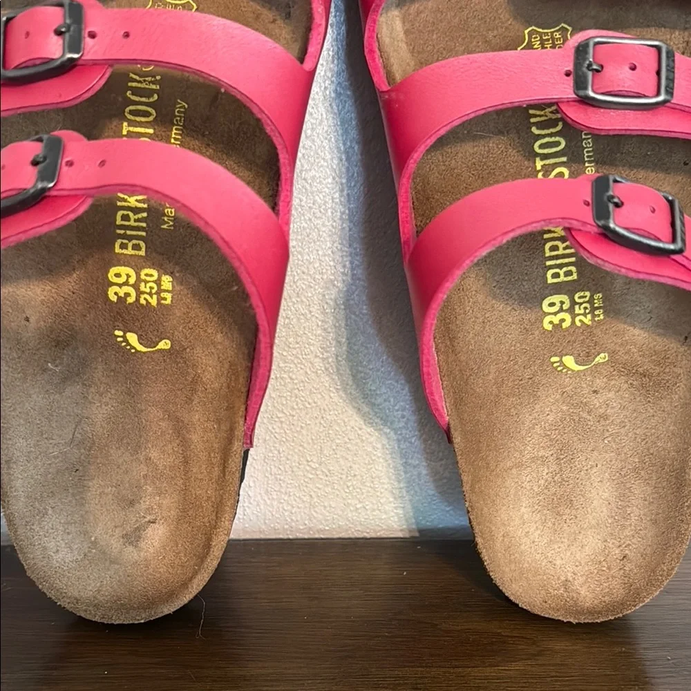 Birkenstock Metallic Pink Florida Triple-Strap Sandals Size 39 - Picture 3 of 12